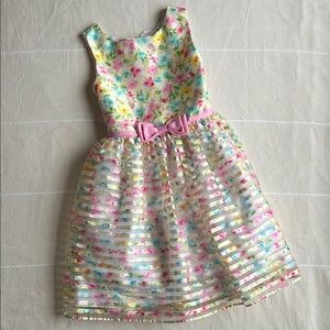 Jona Michelle Floral Dress with Pink Bow